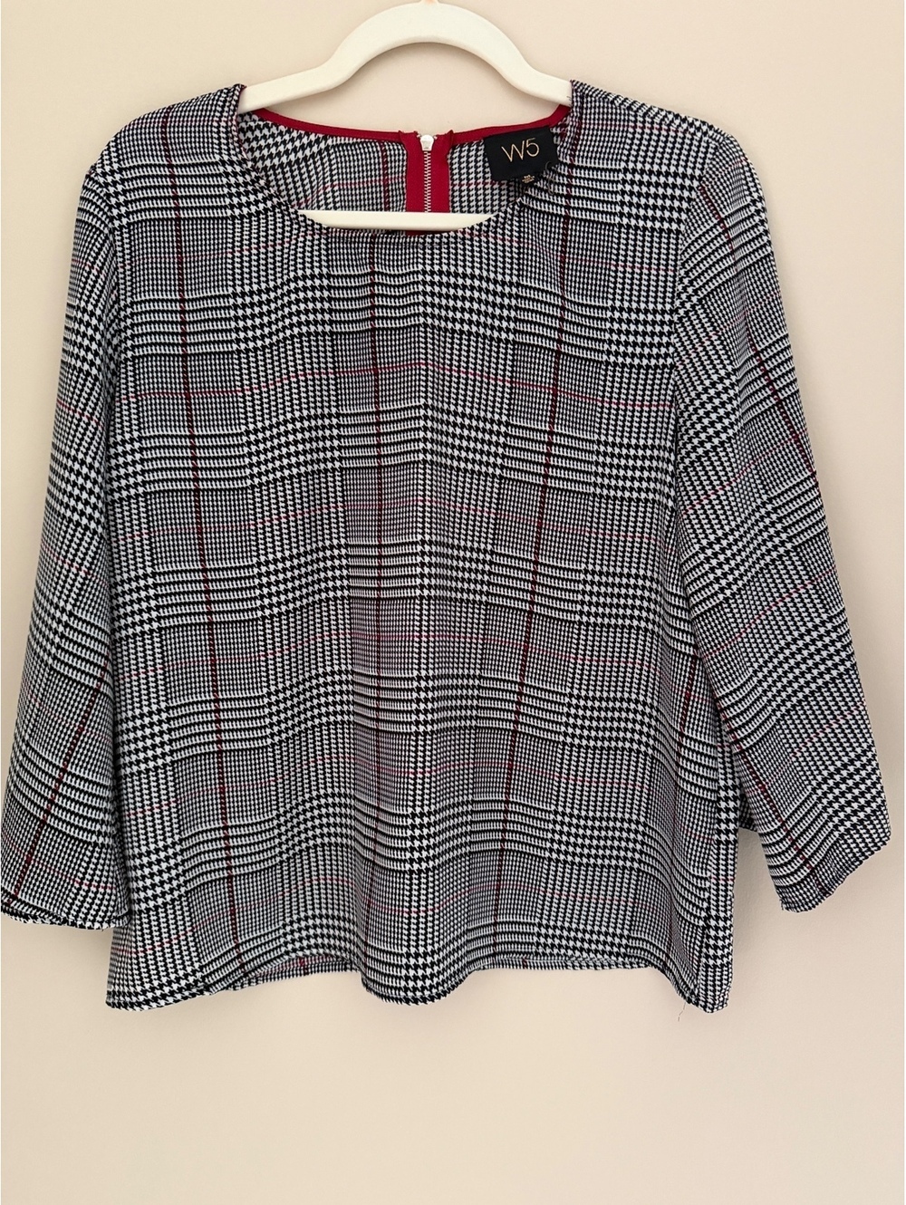 M Anthropologie W5 red/black/white blouse